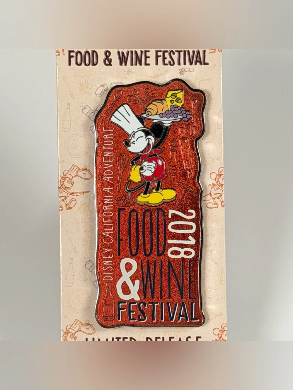 Disney Pin Mickey Mouse California Adventure Food & Wine Festival 2018 DCA